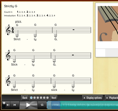 Resource screen shot showing musical notation